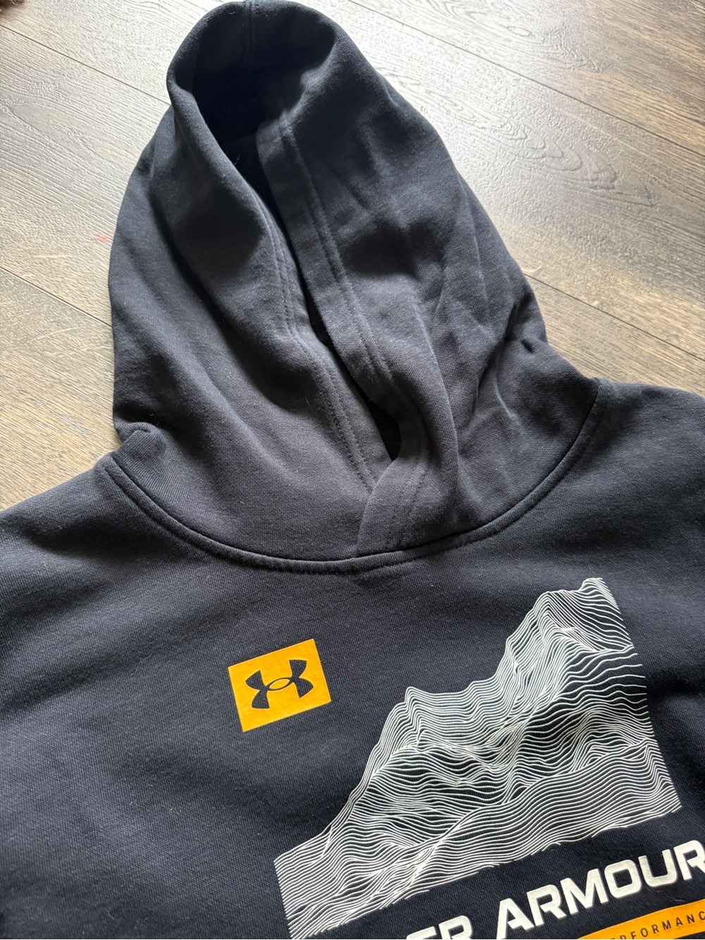 Under Armour Black Hoodie with Yellow Logo Graphic - Picture 2 of 4